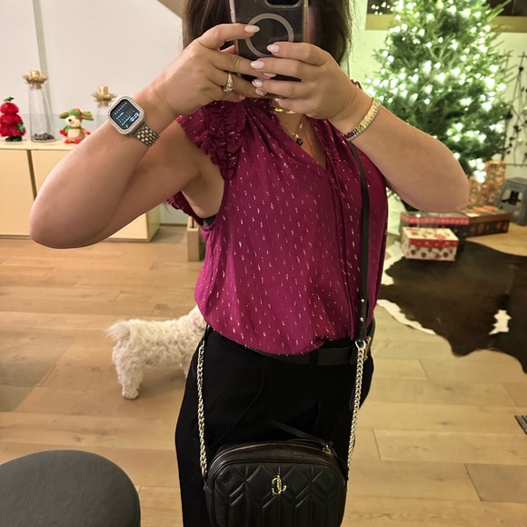 Jimmy Choo black lamb skin crossbody bag with champagne hardware - Picture 2 of 12